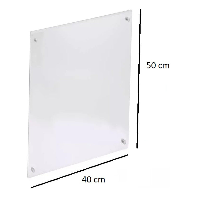 Pizarron Soporte Acrilico 3mm Exhibidor Chapetones 40x50cm