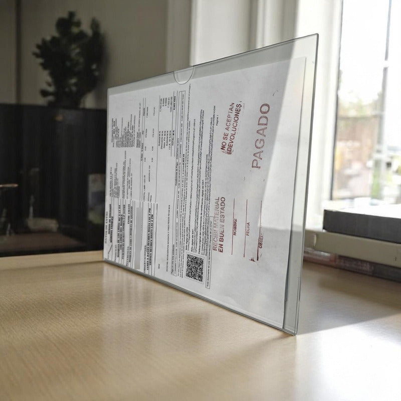 20 Protector Porta Hoja Carta Horizontal O Vertical Acrílico