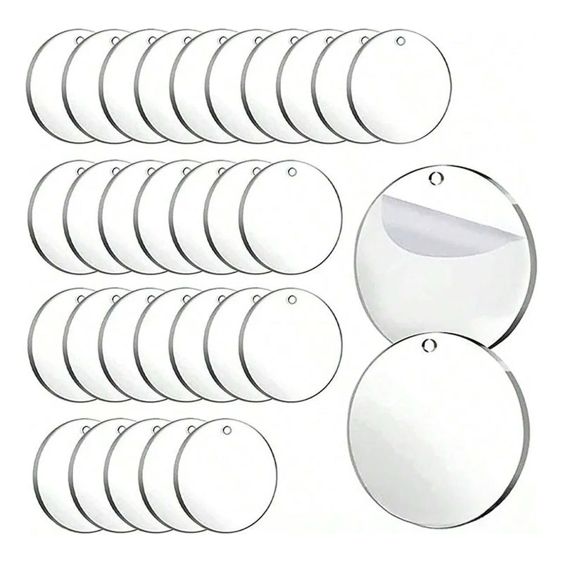 50 Circulos Acrilico 2mm Llavero 7cm Recuerdo Mayoreo
