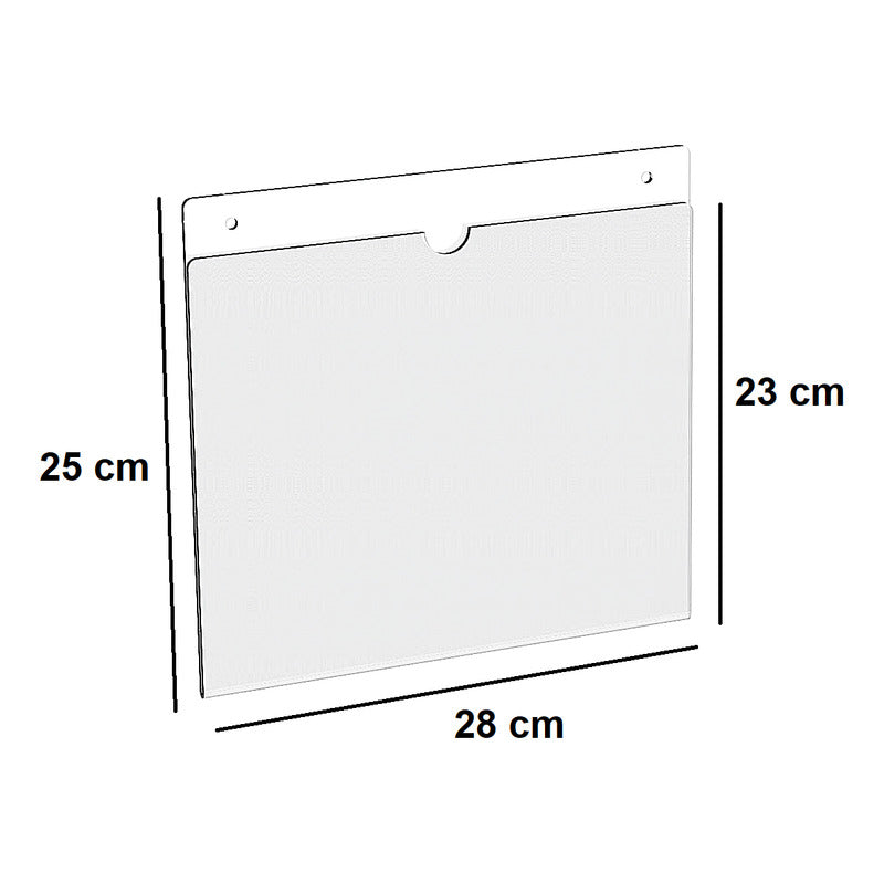Porta Hojas Tamaño Carta Acrílico 2mm Protector Pared