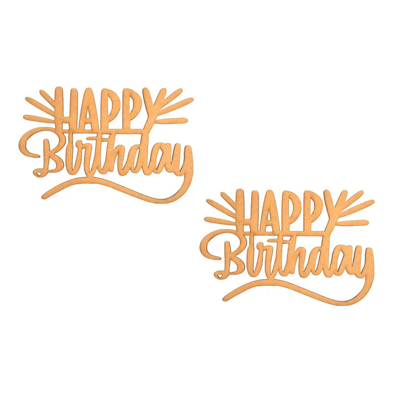 Letrero Happy Birthday 80x53 Cm Mdf  Decoracion Para Fiesta