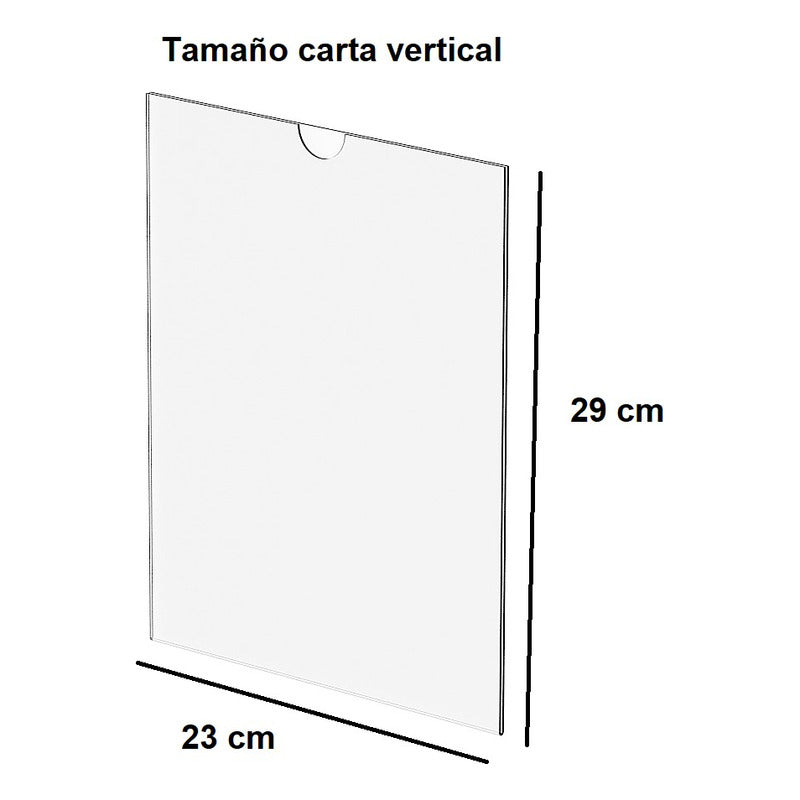 20 Protector Porta Hoja Carta Horizontal O Vertical Acrílico