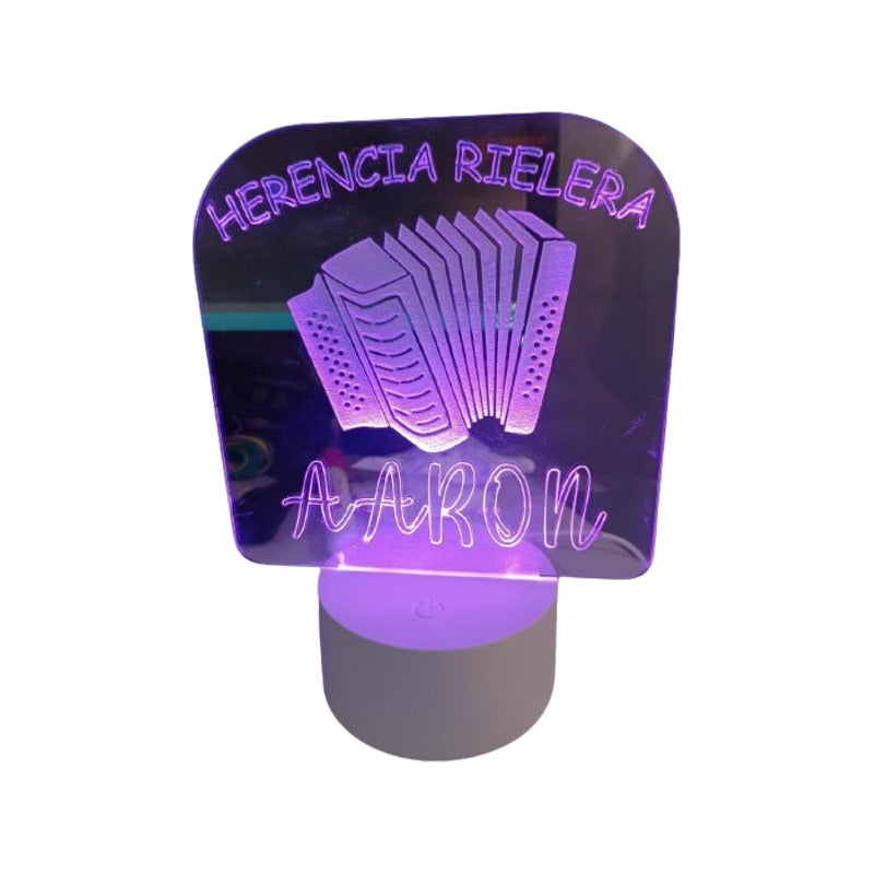 Lámpara Led Personalizada Con Nombre E Imagen