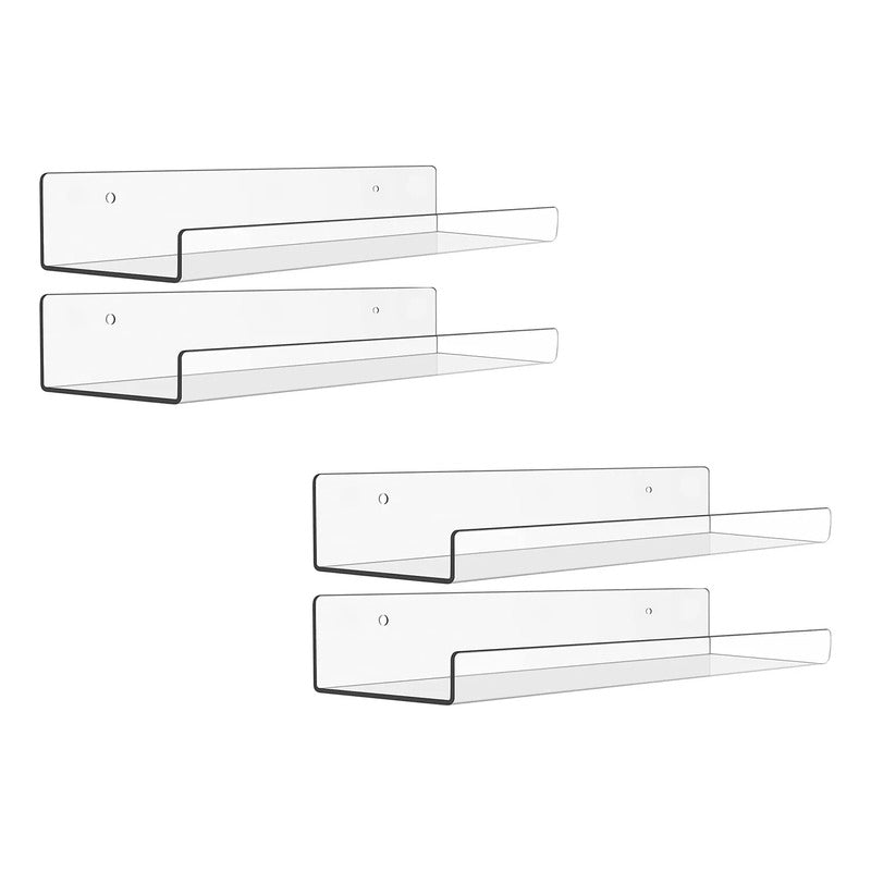 4 Repisas Flotantes De Acrílico 3 Mm Estante Pared Hogar