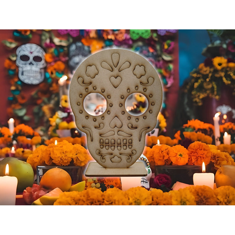 10 Pzas Calavera Mdf 3mm Altura 16cm Altar Dia De Muertos