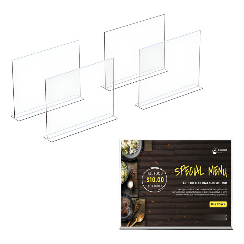 5 Porta Menu Acrilico Tamaño Carta 29x23cm 2mm Folletos