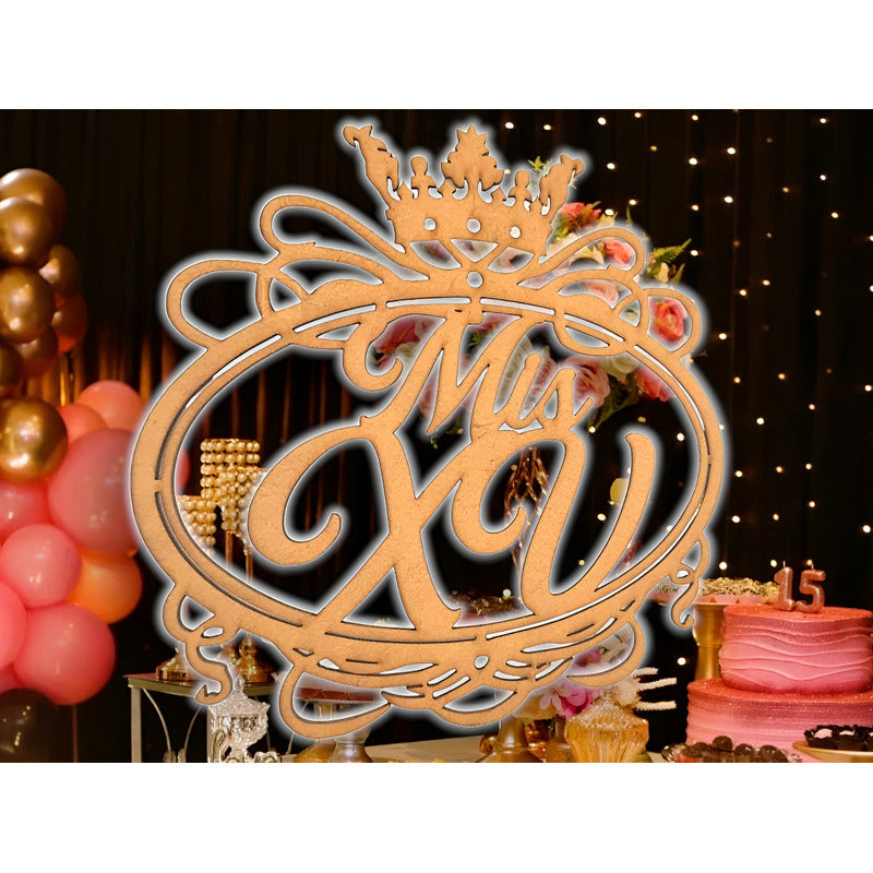 Letrero Mis Xv 60cm Madera Mdf Decoracion Fiesta Quince Años