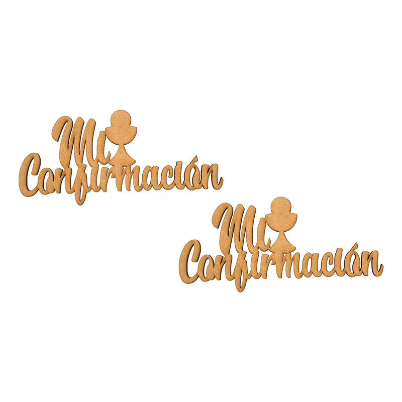 Letrero Mi Confirmacion Caliz 80x40 Cm Mdf Decoracion Fiesta