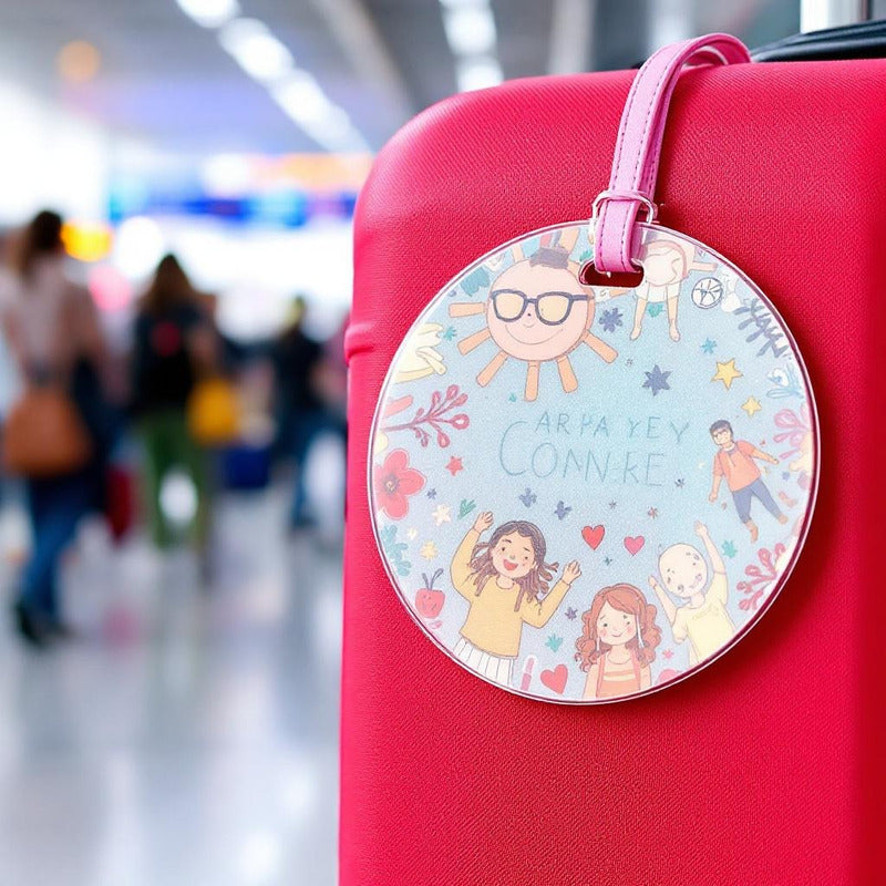 25 Tags Circular Acrilico Transparente 3mm 6.5cm Maleta