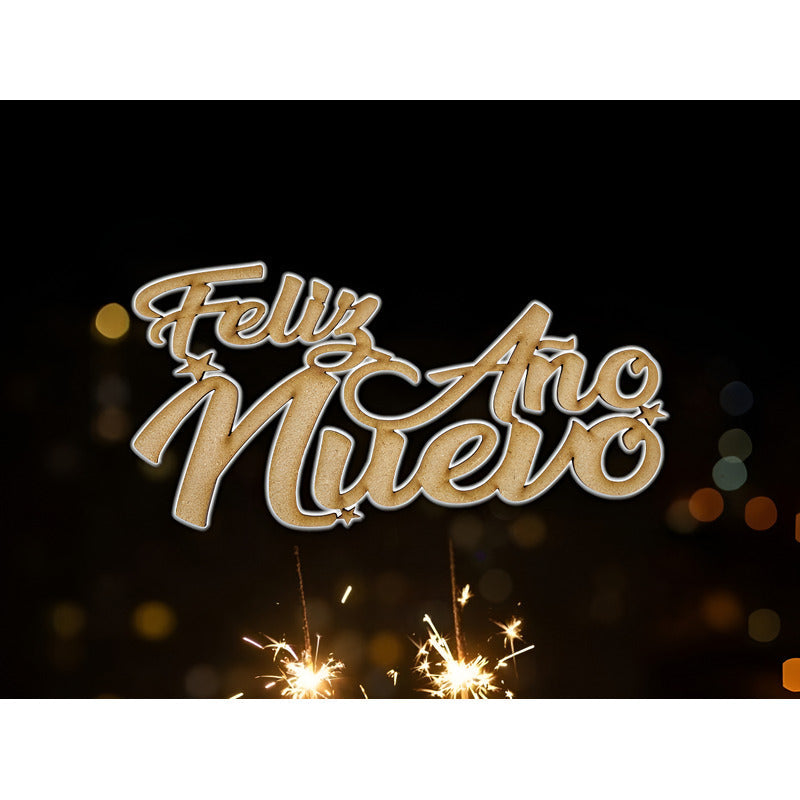 Letrero Feliz Año Nuevo O Happy New Year Mdf 4.5mm