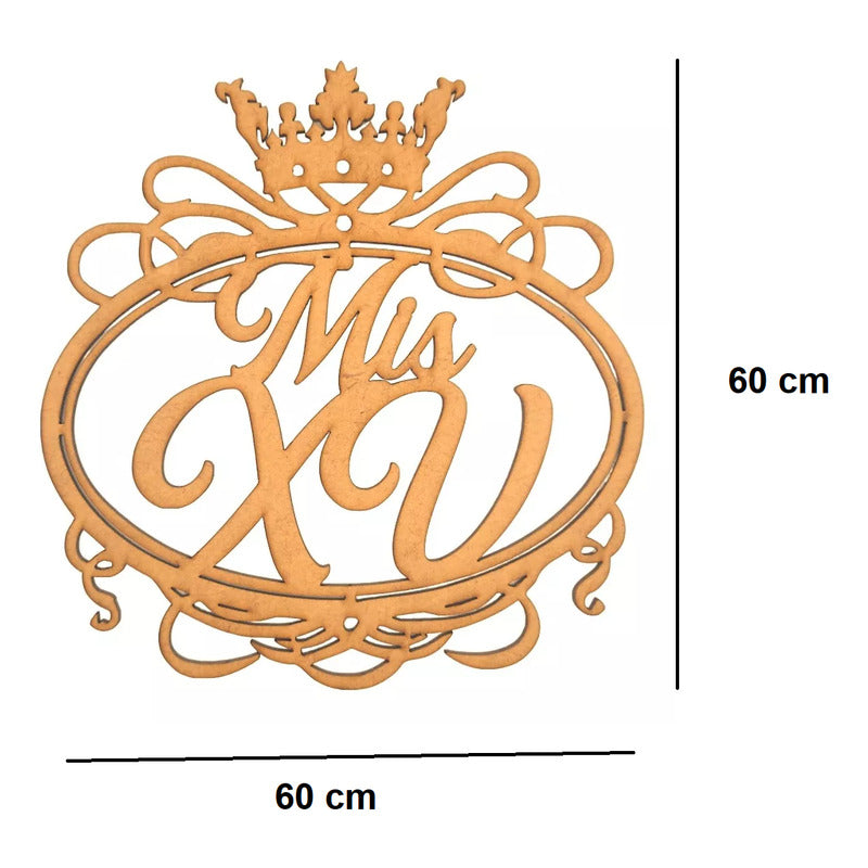 Letrero Mis Xv 60cm Madera Mdf Decoracion Fiesta Quince Años