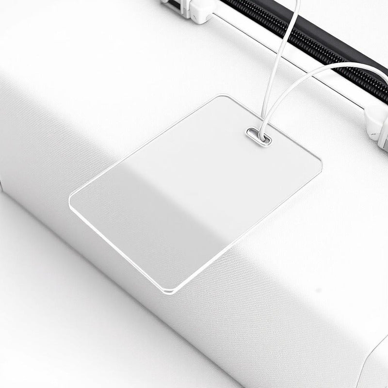 30 Tags Rectangular Acrilico Transparente 3mm 11x6cm Maletas