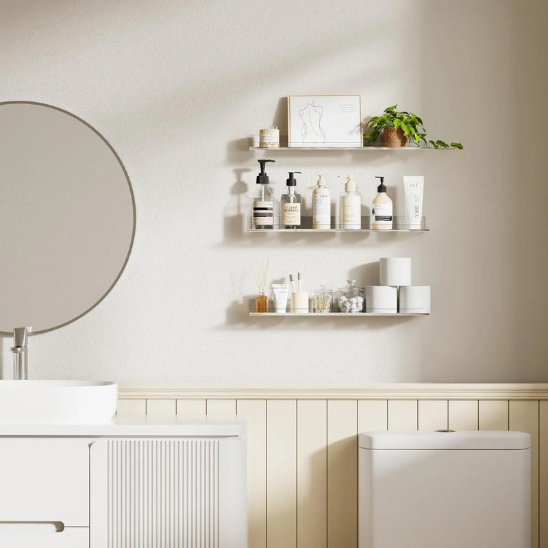 4 Repisas Flotantes De Acrílico 3 Mm Estante Pared Hogar