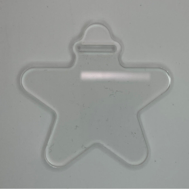 50 Medallas Acrílico Transparente 3mm Forma Estrella 7cm