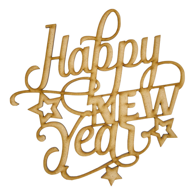 Letrero Feliz Año Nuevo O Happy New Year Mdf 4.5mm