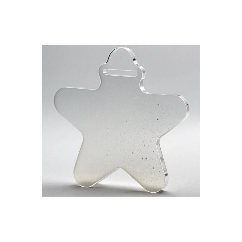 50 Medallas Acrílico Transparente 3mm Forma Estrella 7cm
