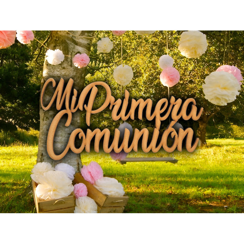Letrero Mi Primera Comunion 80x40cm Madera Mdf  Decoracion