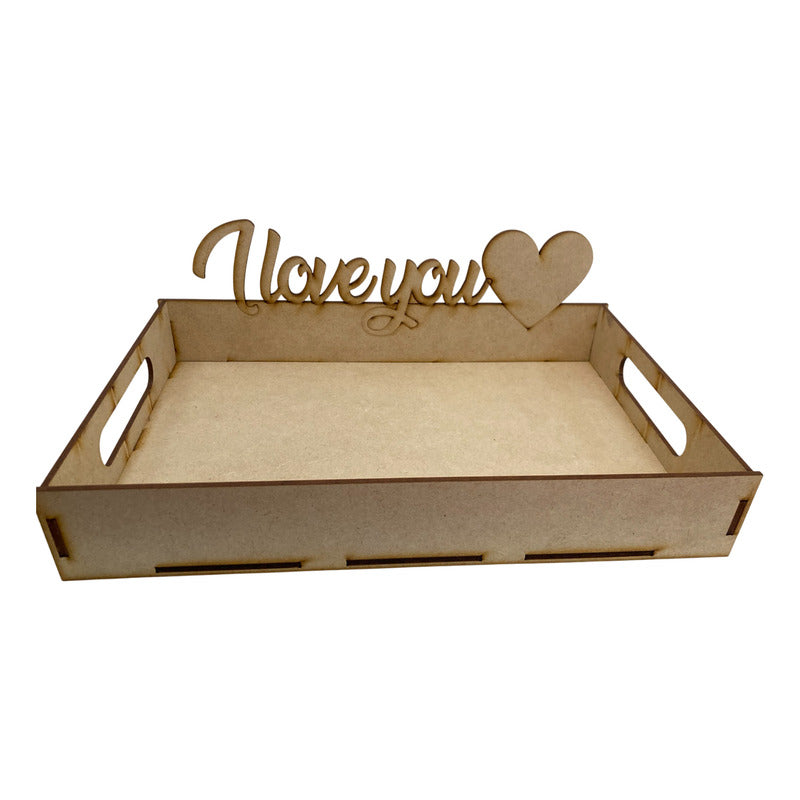 10 Charola Bandeja Desayuno 20x30cm Mdf Dia Del Amor Love