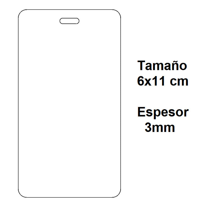 30 Tags Rectangular Acrilico Transparente 3mm 11x6cm Maletas