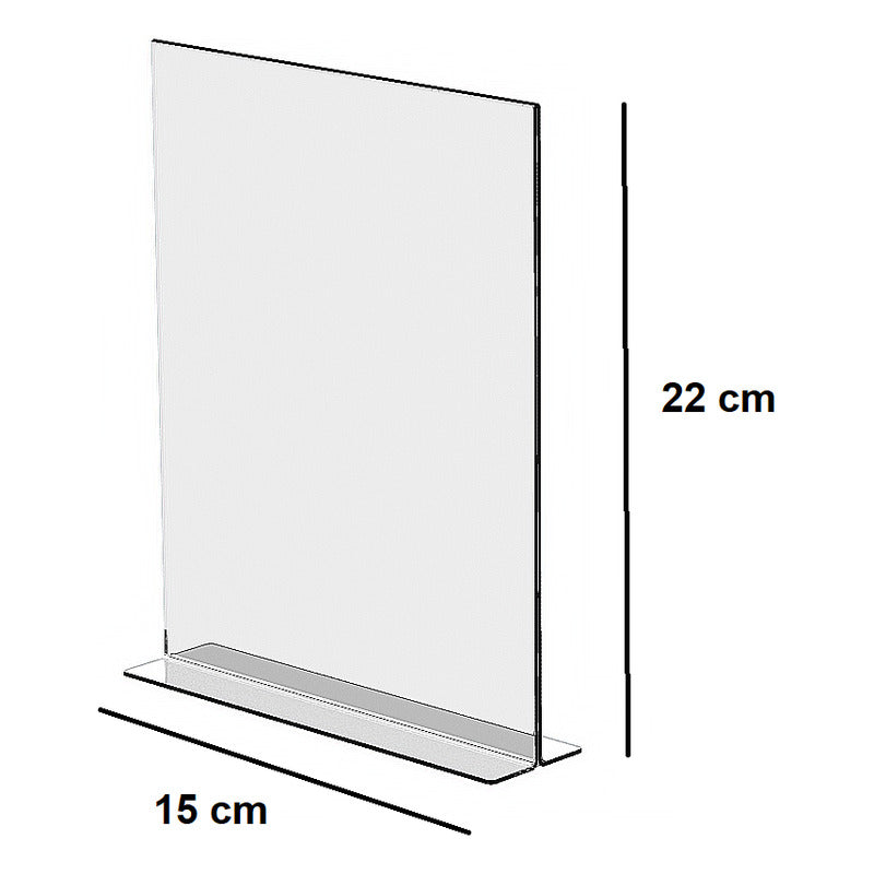 Porta Menu Letrero Acrilico Tamaño Media Carta 15x22cm 2mm