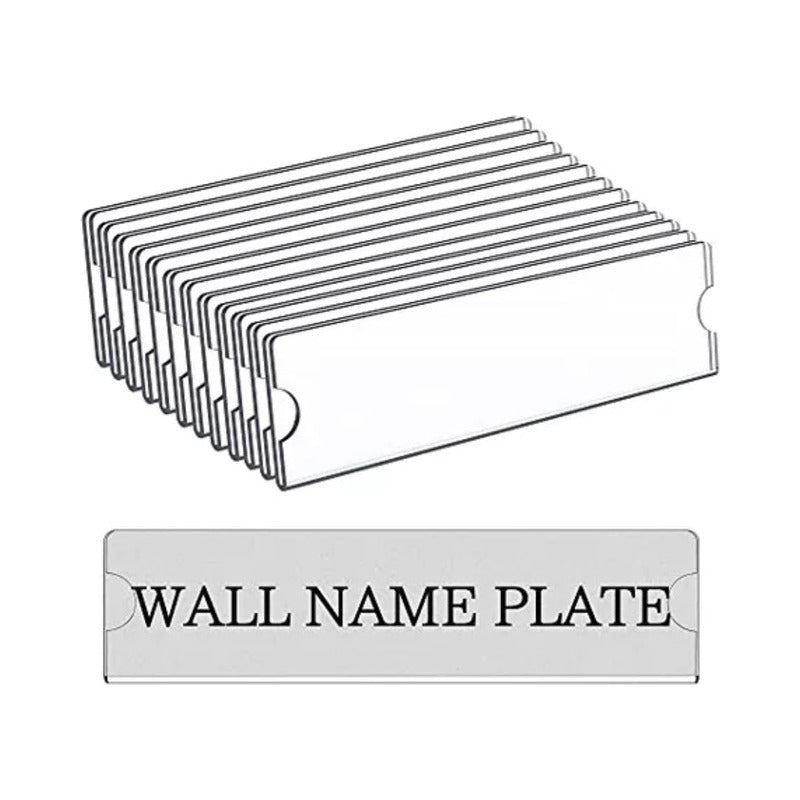 Pack of 15 clear acrylic price label holders 4.5x9 cm with double-sided adhesive tape