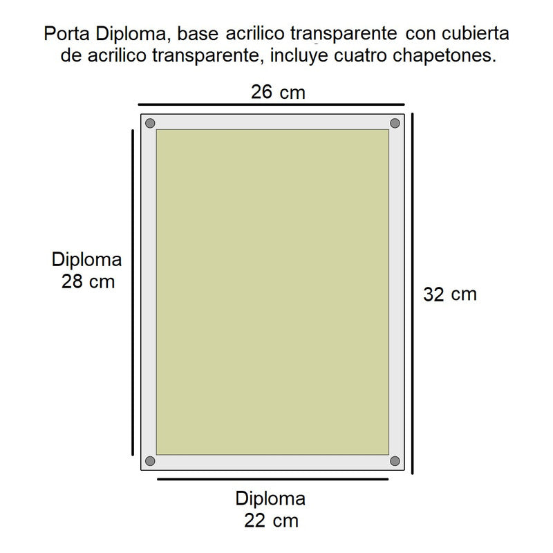 Porta Diploma O Titulo Poster En Acrilico 26x32cm Cartel One