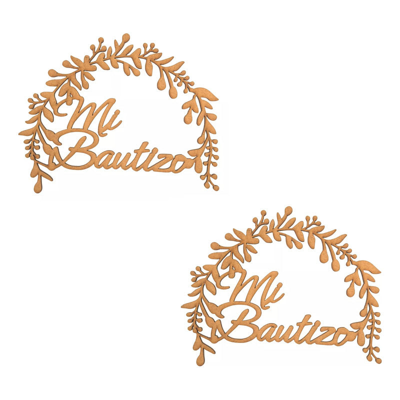 Letrero Mi Bautizo 80x65 Cm Madera Mdf Decoracion Fiesta
