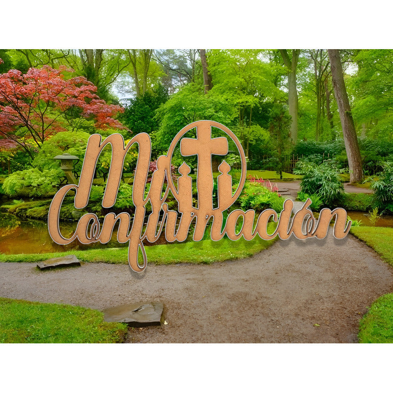 Letrero Mi Confirmacion Cruz 80x40 Cm Mdf Decoracion Fiesta