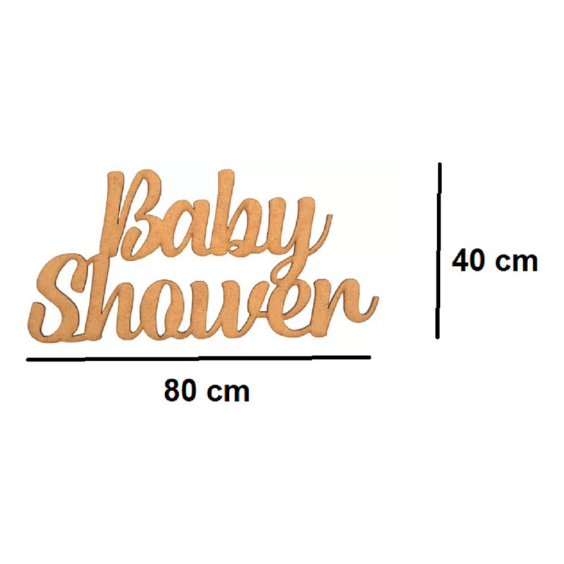 Letrero Baby Shower 80x40 Cm Madera Mdf Decoracion Fiesta