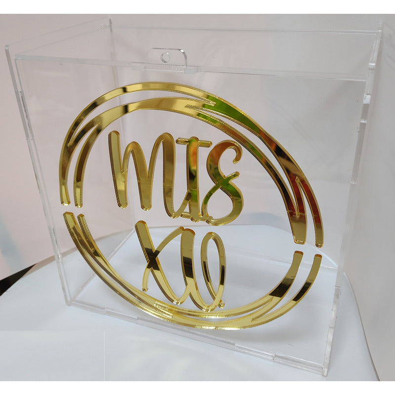 Buzon Caja Alcancia Ahorro Acrilico Fiesta Xv Personalizada