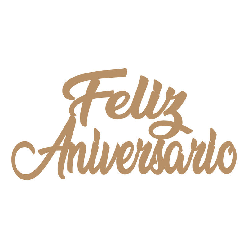 Letrero Feliz Aniversario 80x40cm Madera Mdf Decoracion