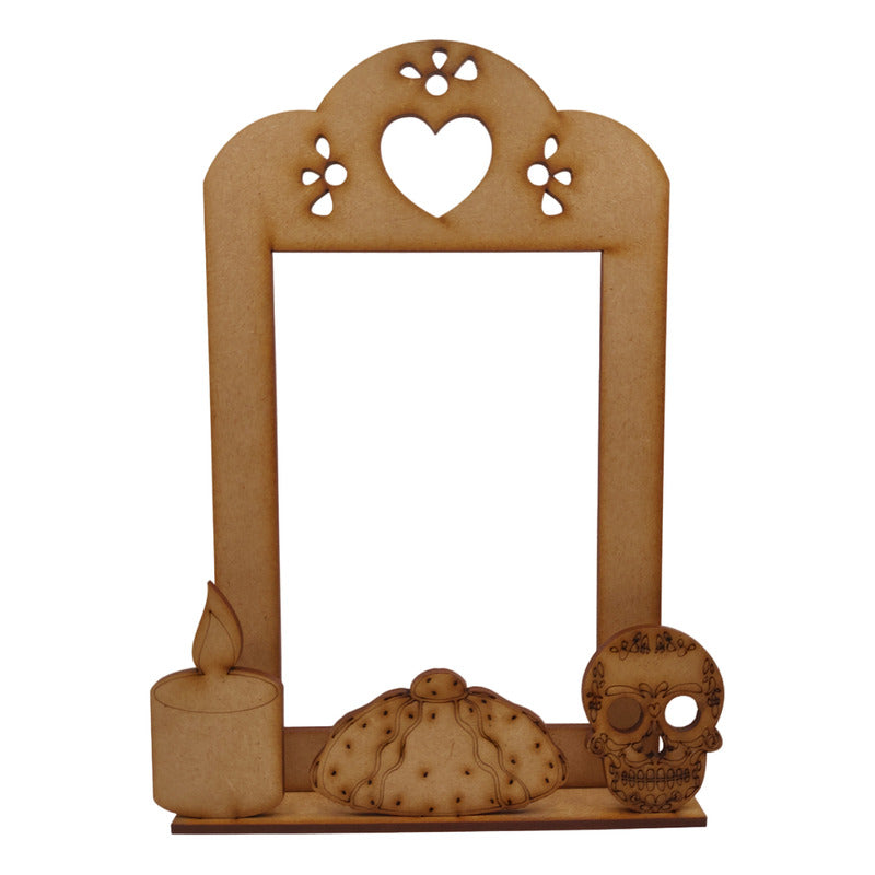 5 Porta Retrato 10x15cm Altar Dia De Muertos Mdf 24cm Altura