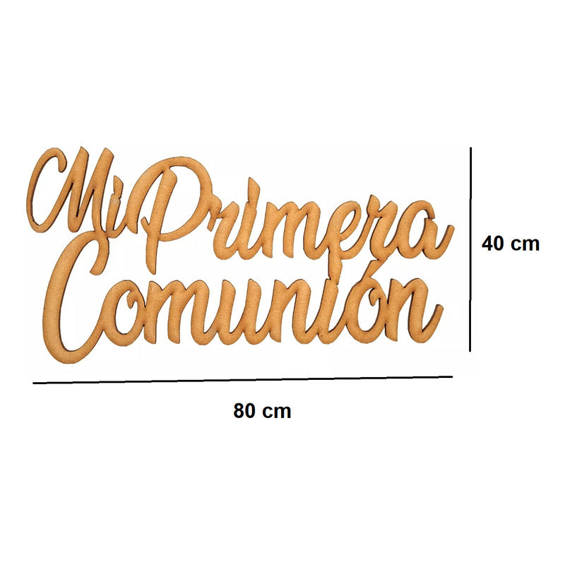 Letrero Mi Primera Comunion 80x40cm Madera Mdf  Decoracion