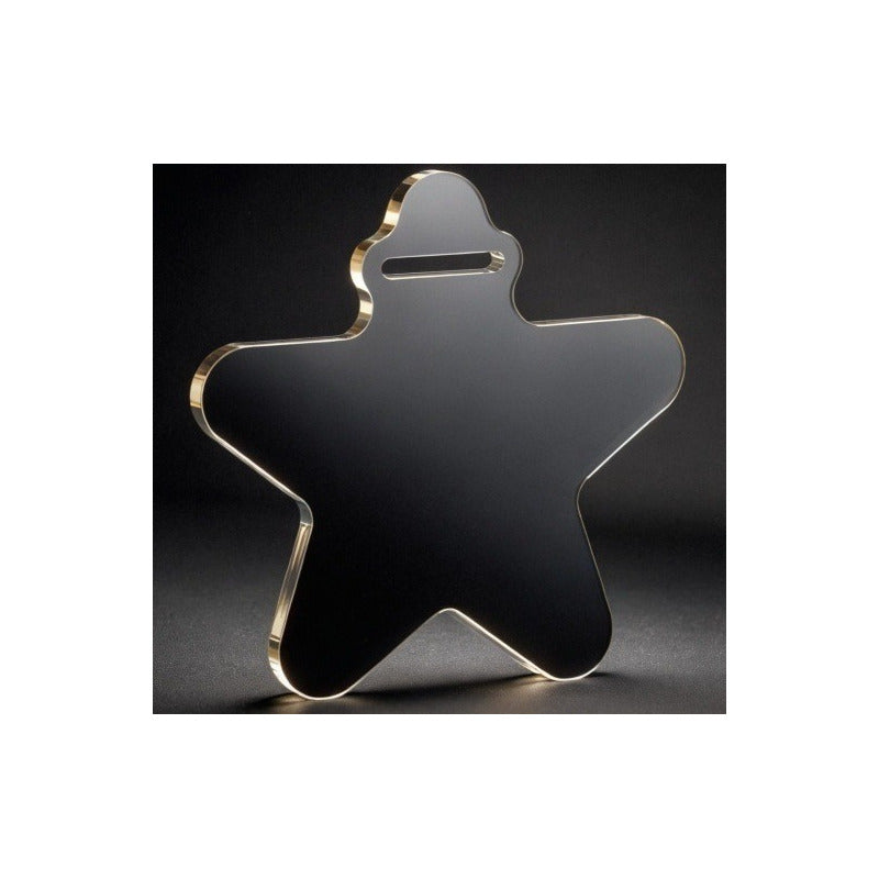 50 Medallas Acrílico Transparente 3mm Forma Estrella 7cm