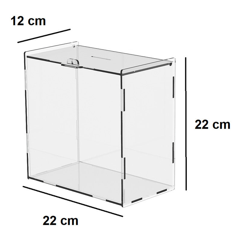 Alcancia Ahorro Propina Acrilico 3mm Caja 22x22x12cm