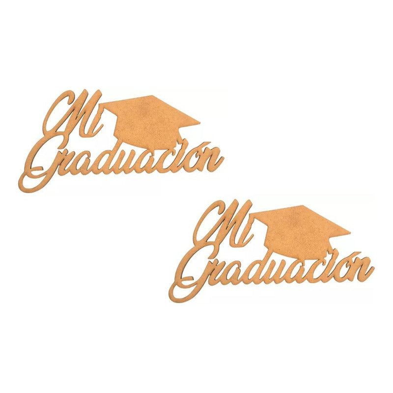 Letrero Mi Graduacion 20x40 Cm Madera Mdf Decoracion Fiesta