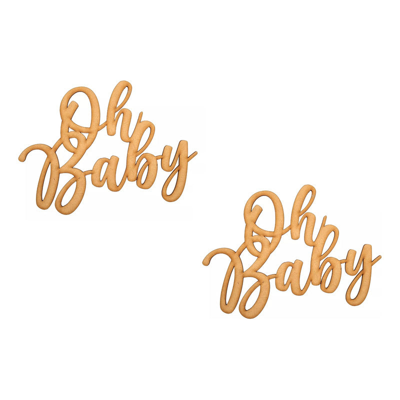 Letrero Oh Baby 60x45cm Madera Mdf Decoracion Fiesta