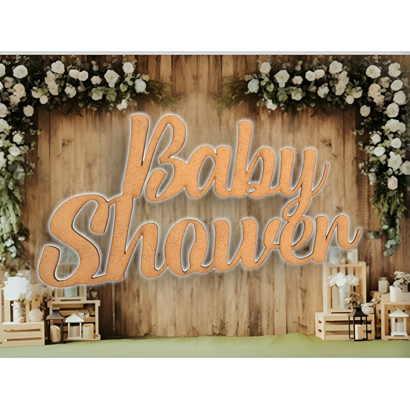 Letrero Baby Shower 80x40 Cm Madera Mdf Decoracion Fiesta