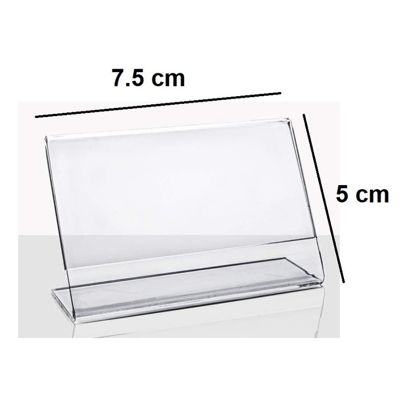 10 Porta Letrero Precio Etiqueta Preciador Acrilico 7.5x5cm