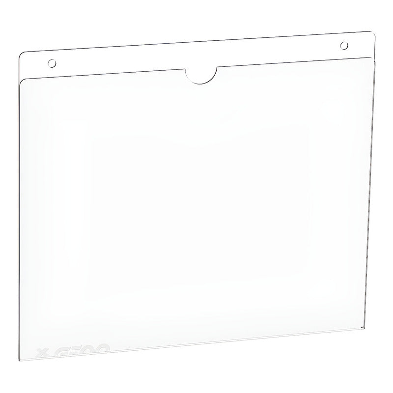 Set of 5 clear acrylic wall-mounted media letter-size document holders with 2mm thickness and two mounting holes