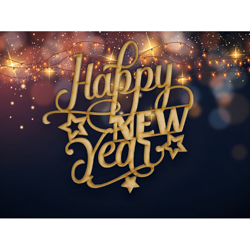 Letrero Feliz Año Nuevo O Happy New Year Mdf 4.5mm
