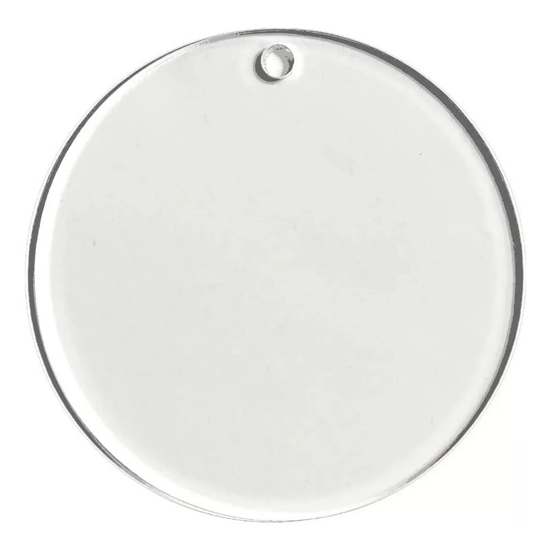50 Circulos Acrilico 2mm Llavero 7cm Recuerdo Mayoreo