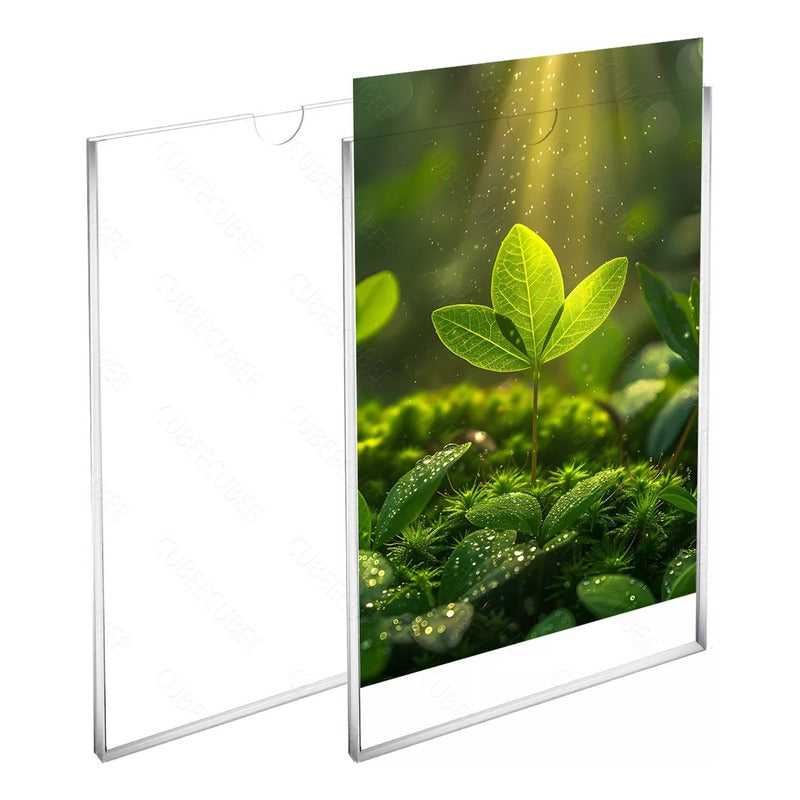 6 Protector Acrílico Porta Hoja Tamaño Carta Cinta Doblecara