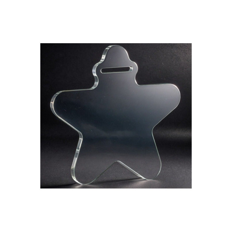 50 Medallas Acrílico Transparente 2mm Forma Estrella 7cm