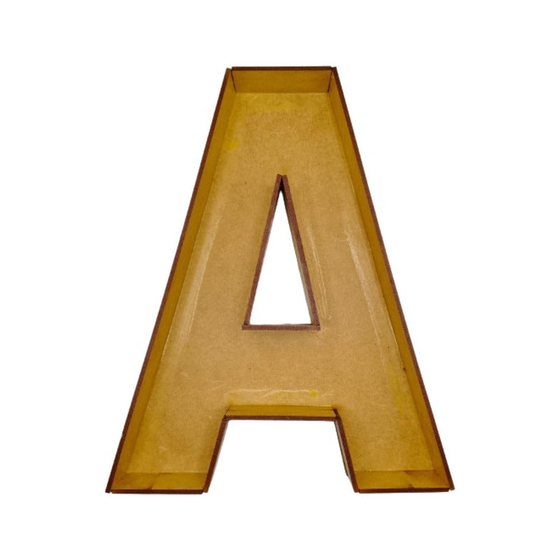 Caja De Letra 3d Abecedario Madera Mdf 3mm Centro Mesa 25cm