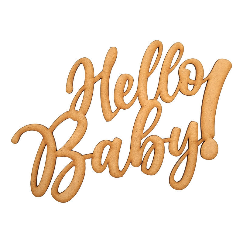 Letrero Hello Baby 80x50cm Madera Mdf  Decoracion