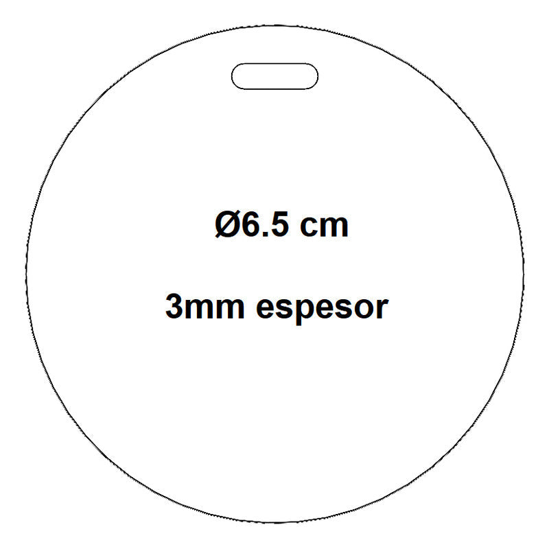 10 Tags Circular Acrilico Transparente 3mm 6.5cm Maleta