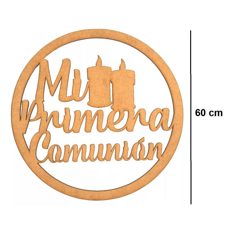 Letrero Mi Primera Comunion 60cm Madera Mdf Decoracion