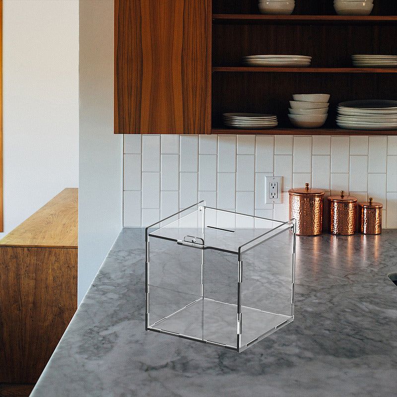 Caja Propina Grande Alcancia De Acrilico 3mm Ahorro