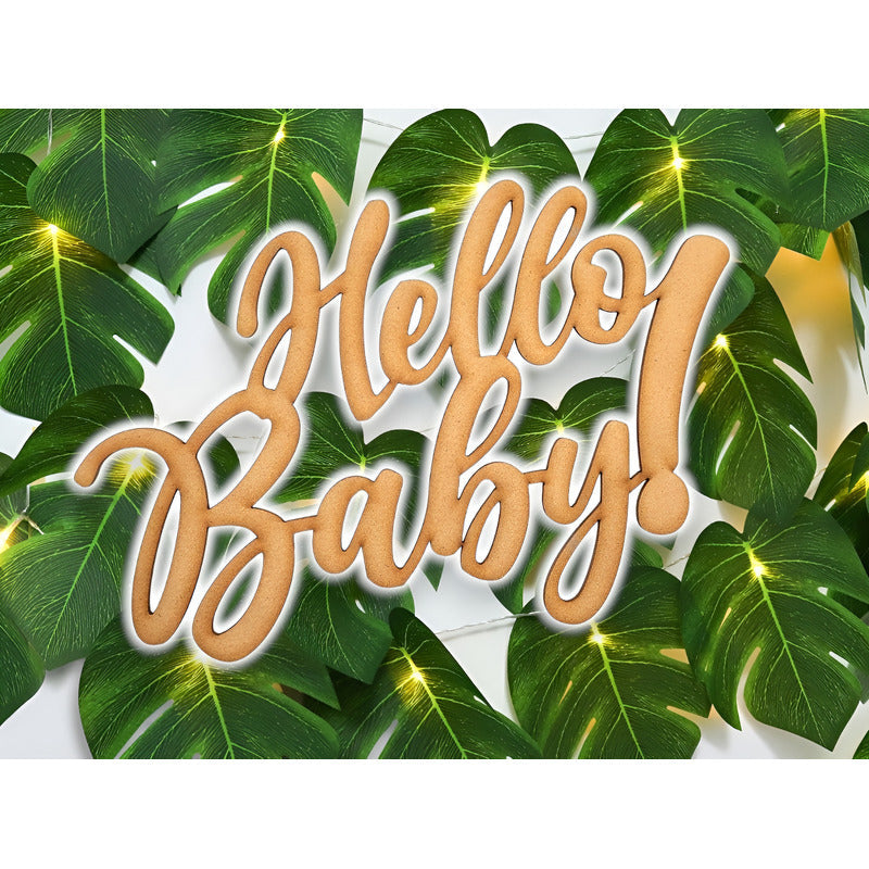 Letrero Hello Baby 80x50cm Madera Mdf  Decoracion